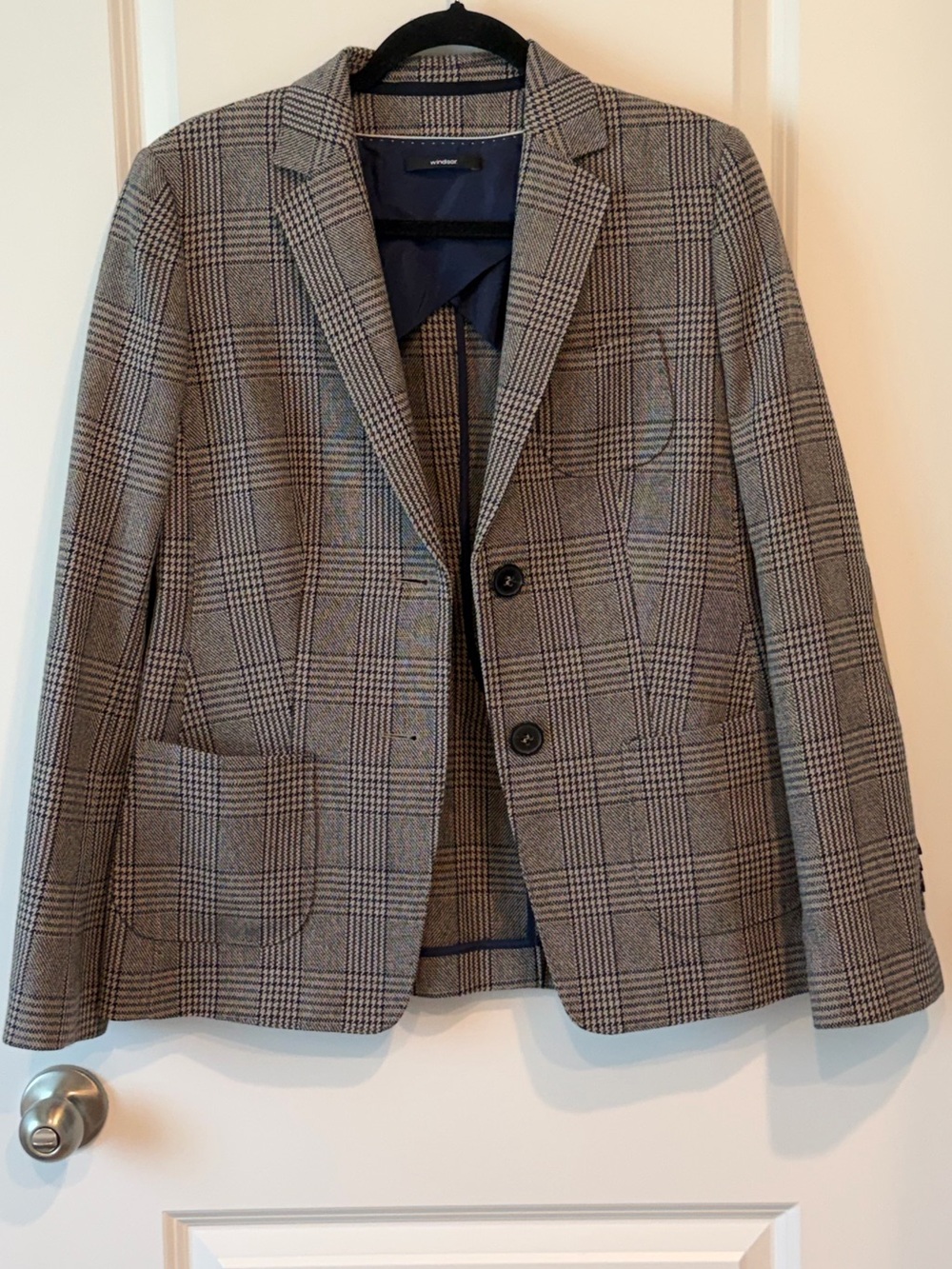 Windsor Blazer Men’s Size 40 Houndstooth Wool Blend Sport Coat Two Button Jacket